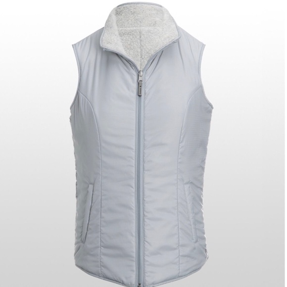 Smartwool Anchor Line Reversible Sherpa Vest Storm Gray Wool Fleece Nylon Small - Picture 1 of 16